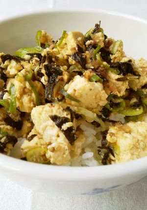 ポン酢で美味しいみょうがと豆腐の丼-レシピのメイン写真