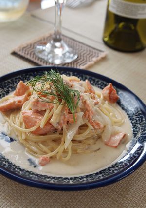 絶品! サーモンクリームパスタ ♪-レシピのメイン写真