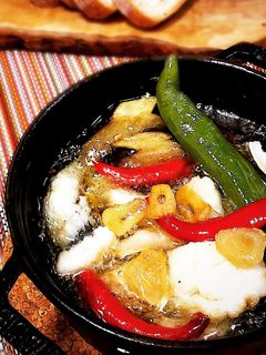 ハモと夏野菜のアヒージョ-レシピのメイン写真