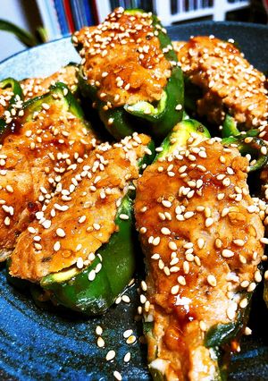 ピーマン肉詰めBBQソース-レシピのメイン写真
