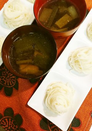 鶏皮おだしで頂く素麺-レシピのメイン写真