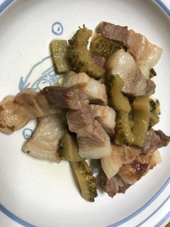ゴーヤと豚バラの煮付け-レシピのメイン写真