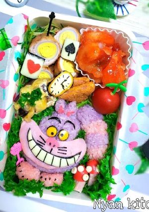 不思議の国のアリス『チェシャ猫』キャラ弁-レシピのメイン写真