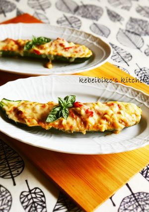 醤油麹トマトソースでズッキーニボート-レシピのメイン写真