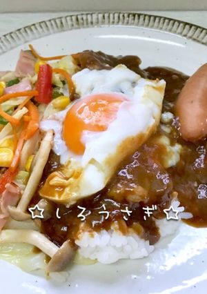 1人ランチに♬野菜炒めとカレーのプレート-レシピのメイン写真
