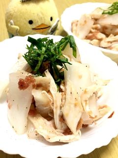 梅干しで大根と蒸し鶏の和え物(梅肉和え)-レシピのメイン写真