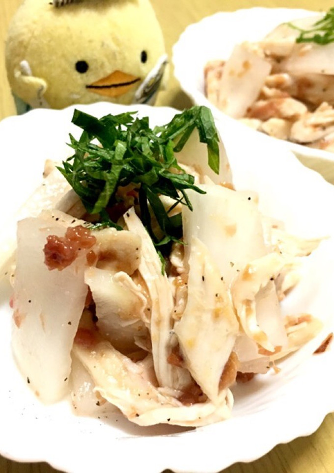 梅干しで大根と蒸し鶏の和え物（梅肉和え）-レシピのメイン写真