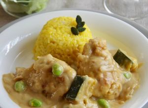 鶏胸肉と南瓜のシチューオンライス-レシピのメイン写真