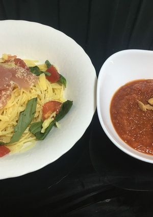 トマトの冷製スープのつけ麵風パスタ-レシピのメイン写真