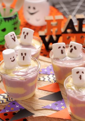 かわいいおばけ♡簡単ハロウィンムース-レシピのメイン写真