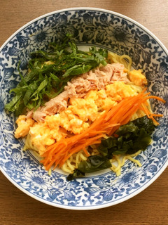 冷し中華ゴマだれ風味、流水麺で-レシピのメイン写真