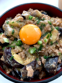 がっつり男飯!ナスとひき肉の甘辛味噌丼-レシピのメイン写真