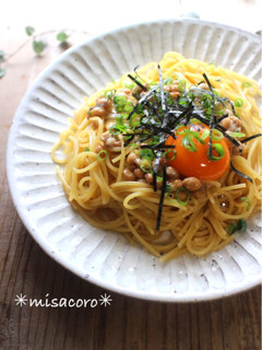 mレンジで!めんつゆ納豆パスタ-レシピのメイン写真
