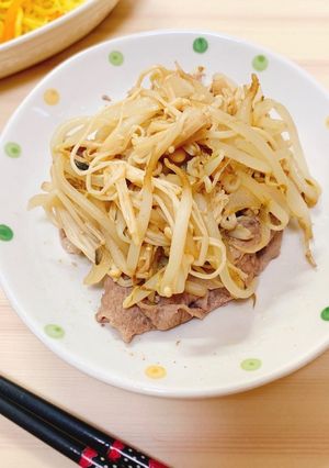 豚肩ロースともやしとえのきのヘルシー炒め-レシピのメイン写真