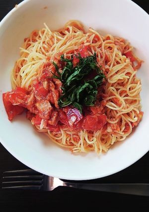 ツナとトマトの冷製パスタ-レシピのメイン写真