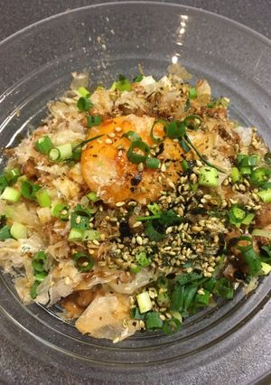 納豆長芋卵黄豆腐どんぶり-レシピのメイン写真