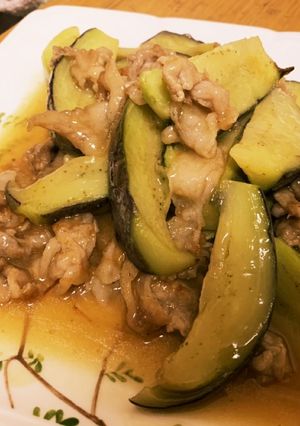 【夏】豚肉と水茄子の炒め【みずみずしい】-レシピのメイン写真