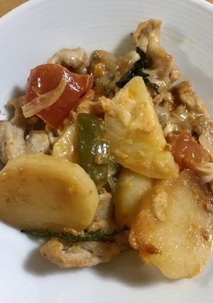 じゃがいもと豚肉のトマトチーズ焼き-レシピのメイン写真