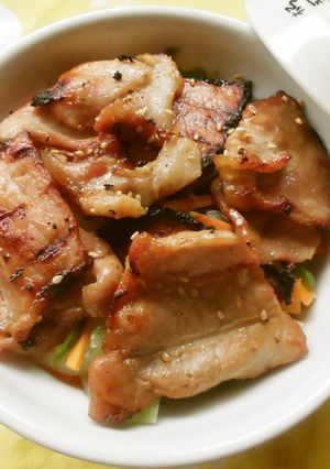 簡単甘辛味のグリル焼きカット豚丼♪-レシピのメイン写真