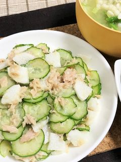 ツナと胡瓜長芋の混ぜるだけおかずサラダ-レシピのメイン写真