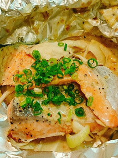 鮭とマイタケのゴママヨホイル焼き-レシピのメイン写真