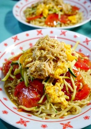 簡単！サラダチキン☆冷やし中華-レシピのメイン写真