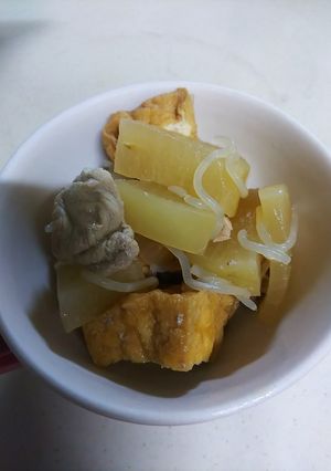 厚揚げと大根と豚肉のめんつゆ煮-レシピのメイン写真