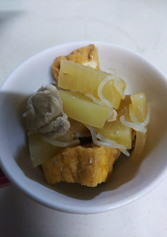 厚揚げと大根と豚肉のめんつゆ煮-レシピのメイン写真