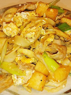 豚バラ&カクテキ焼きうどん-レシピのメイン写真