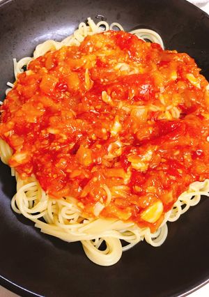 トマト大量消費！トマトとにんにくのパスタ-レシピのメイン写真