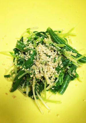 簡単！豆苗といんげんの ごま和え-レシピのメイン写真