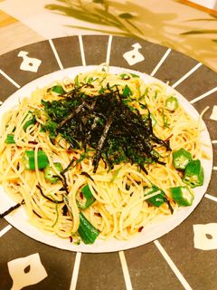 簡単!大葉たっぷりオクラと塩昆布パスタ-レシピのメイン写真