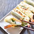 餃子の皮で、海老シソチーズ巻き