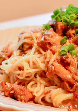 鯖缶で!そうめんチャンプルー!-レシピのメイン写真