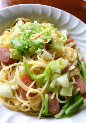 キャベツとウインナーの白だし和風パスタ-レシピのメイン写真