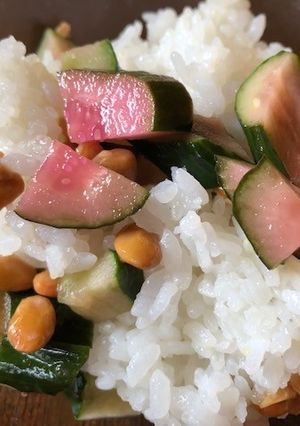納豆とさくら大根風きゅうりのご飯-レシピのメイン写真