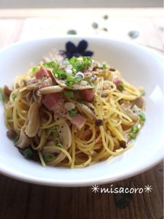 mレンジで!きのことベーコンの和風パスタ-レシピのメイン写真