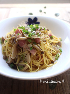 mレンジで!きのことベーコンの和風パスタ-レシピのメイン写真