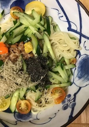 納豆で中華そば風つけ麺-レシピのメイン写真