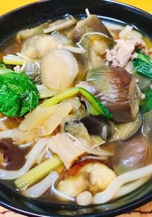 茄子たっぷりあつあつ野菜うどん-レシピのメイン写真