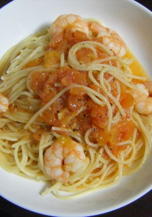 エビとトマトのスパゲティ-レシピのメイン写真