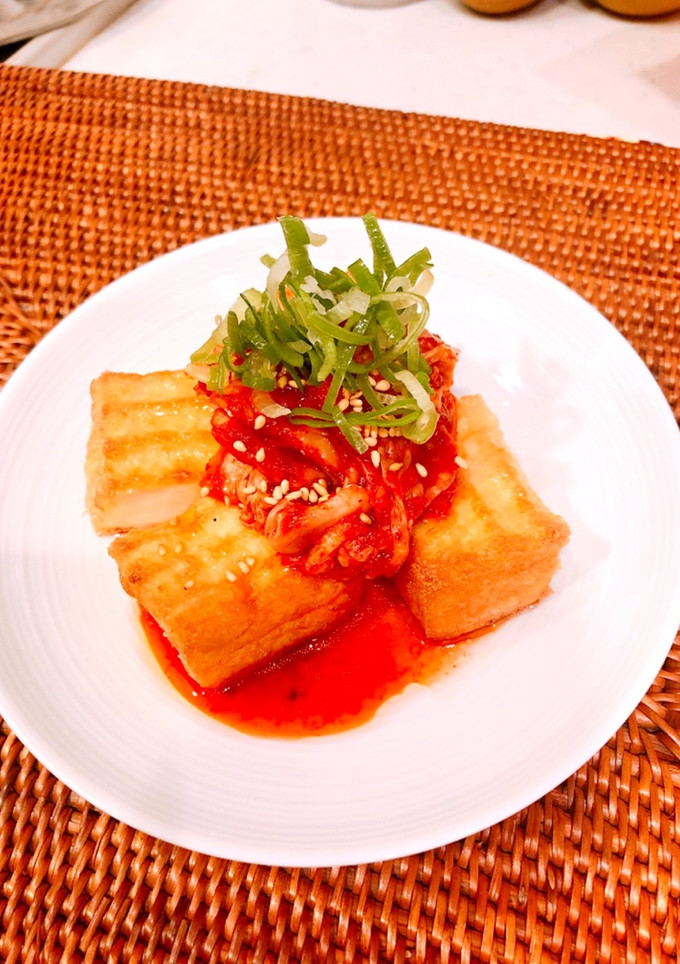 厚揚げ豆腐とキムチで簡単一品-レシピのメイン写真