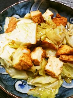 厚揚げとキャベツのオイスターソース炒め-レシピのメイン写真