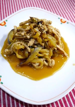 簡単！肉と茄子のゆずポンしょうが焼き-レシピのメイン写真