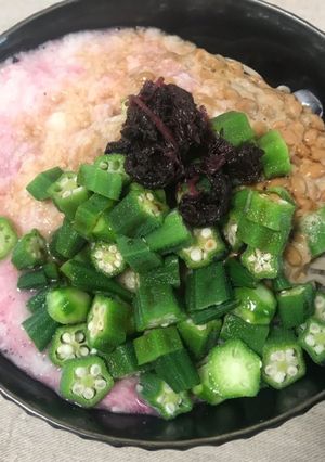 ネバネバさっぱり 山芋オクラ納豆そば-レシピのメイン写真