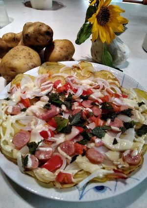 夏休みランチ！ジャガイモのフライパンピザ-レシピのメイン写真