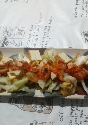 キャベツと厚揚げのポン酢炒め。キムチのせ-レシピのメイン写真