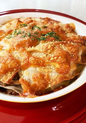 簡単シュウマイの皮で!和風味噌ラザニア-レシピのメイン写真