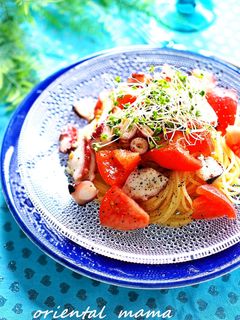 パパッと!たことトマトの冷製パスタ-レシピのメイン写真