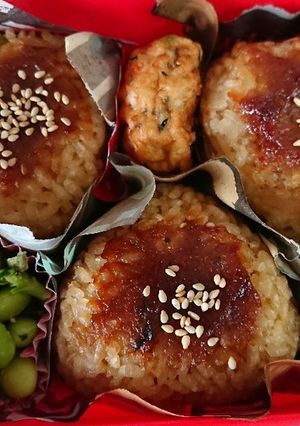 余りの釜飯をリメイク焼おにぎり弁当-レシピのメイン写真